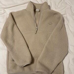 Tan Half-Zip Fleece Pullover